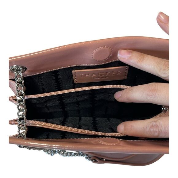 Thacker | Gold leather convertible shoulder crossbody bag - Picture 7 of 7